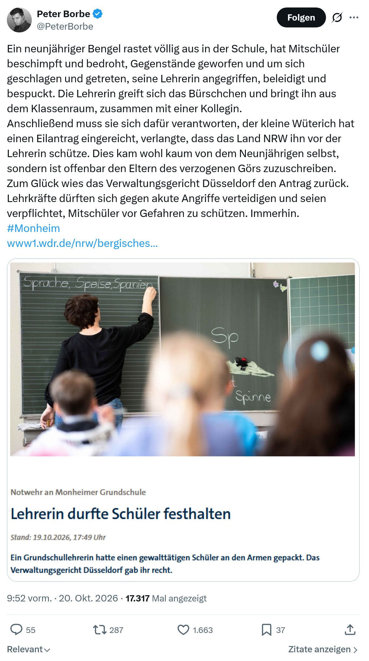 Peter Borbe: Ein neunjähriger Bengel...