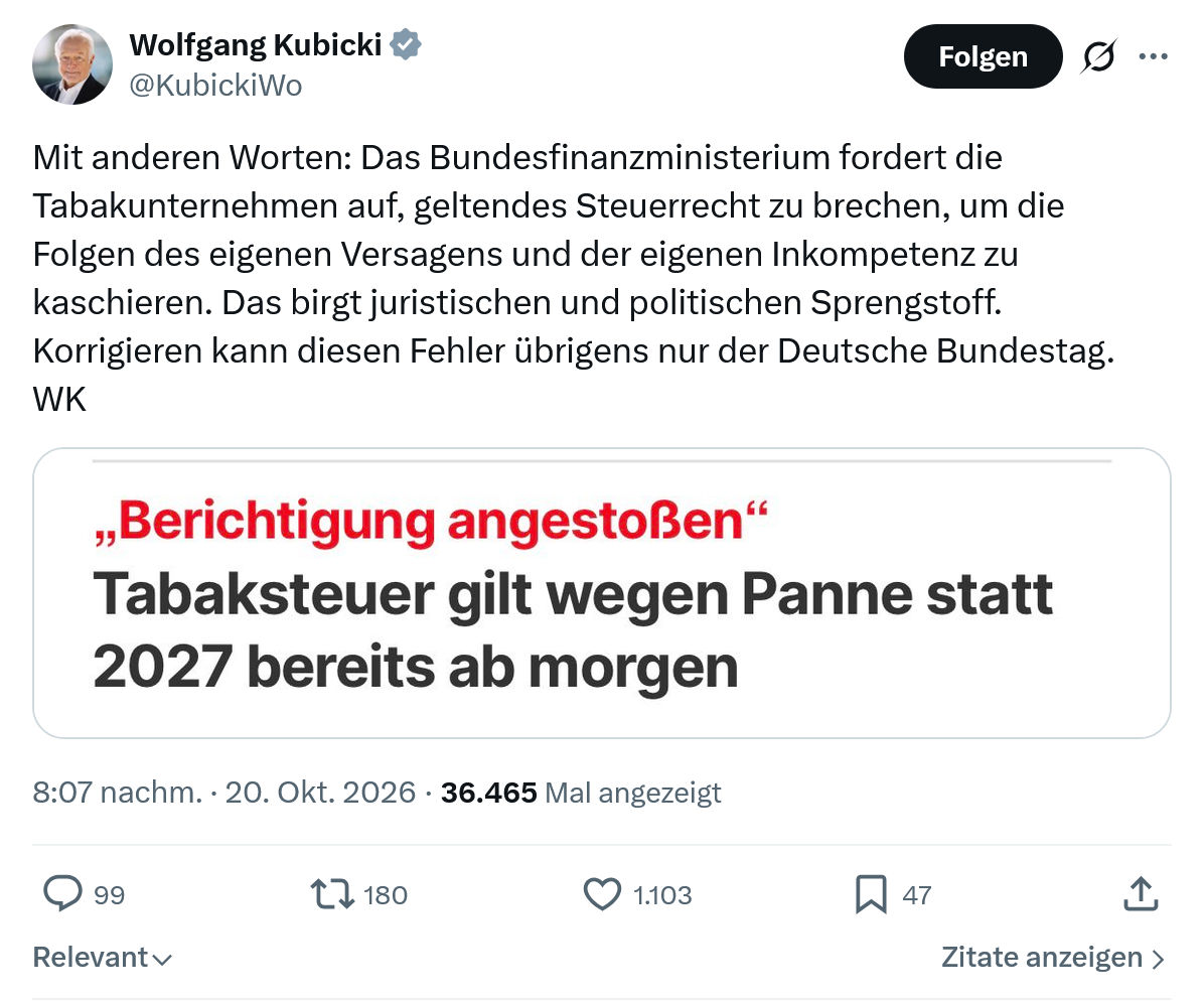 Wolfgang Kubicki: Mit anderen Worten...