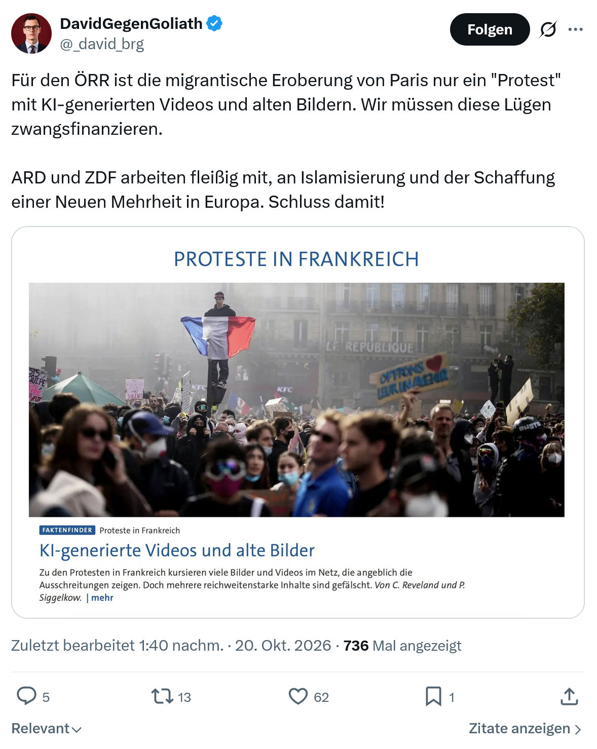 David Gegen Goliath: Für den ÖRR ist die migrantische...