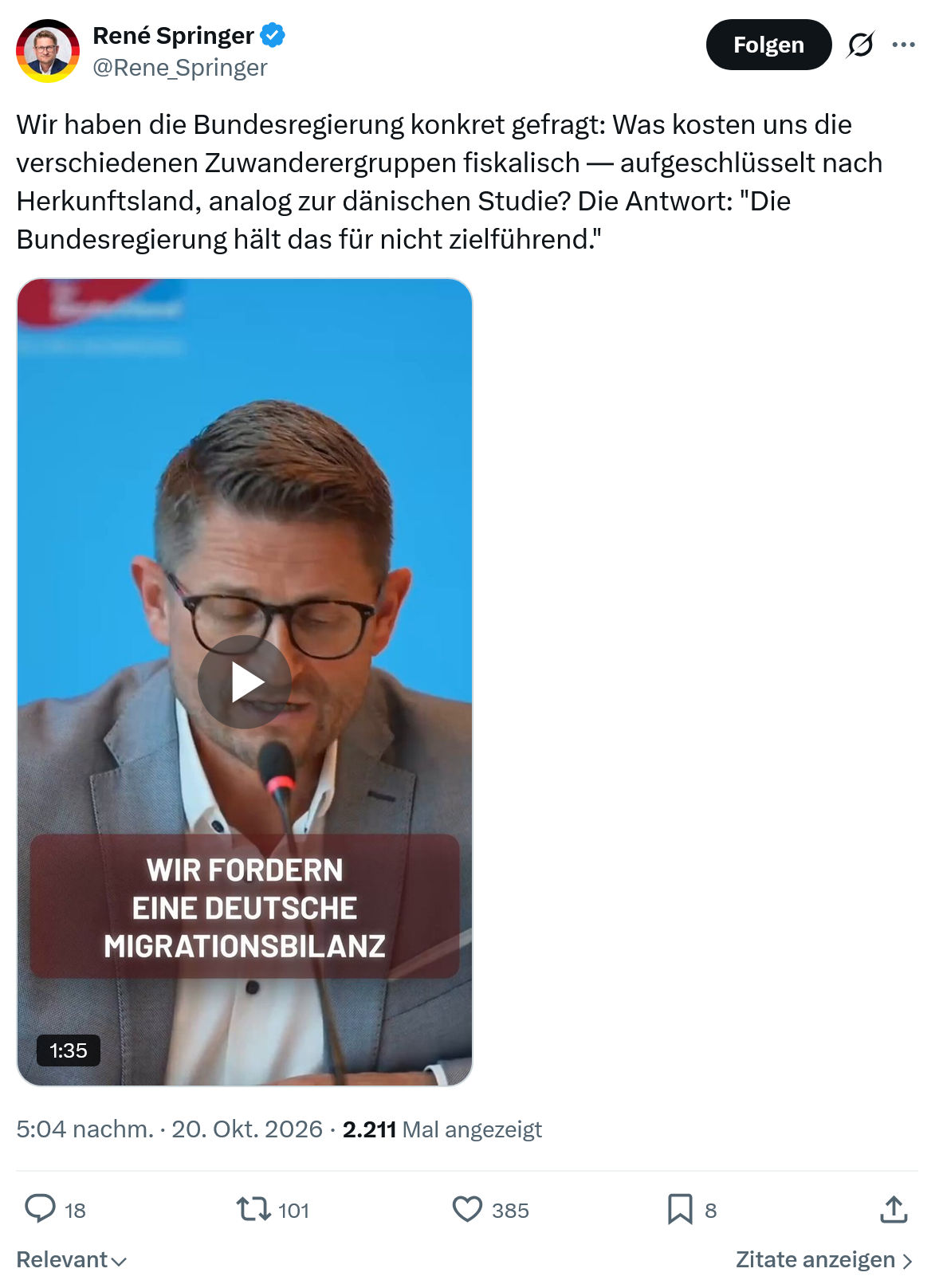René Springer: Wir haben die Bundesregierung...