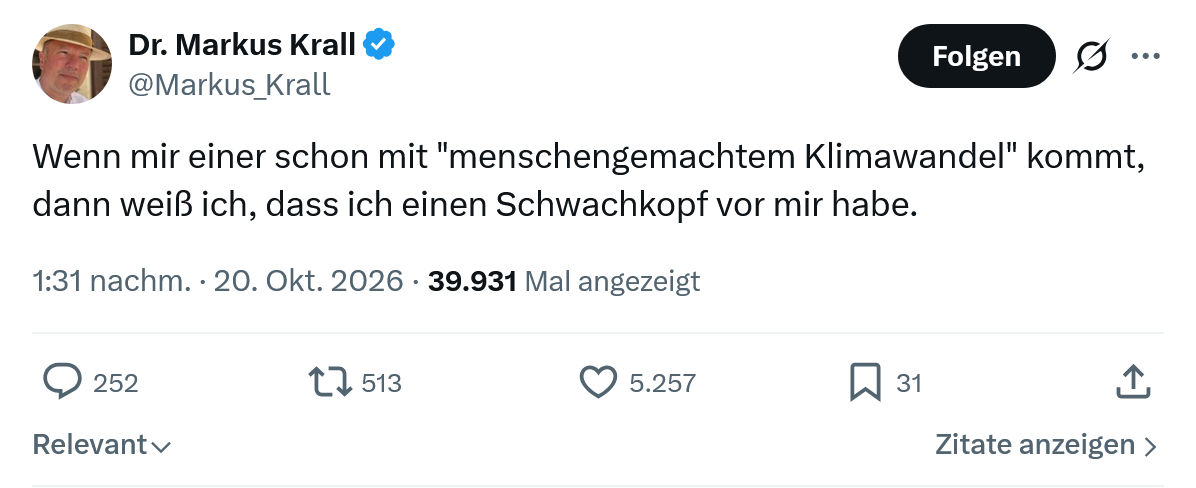 Markus Krall: Wenn mir einer schon mit...