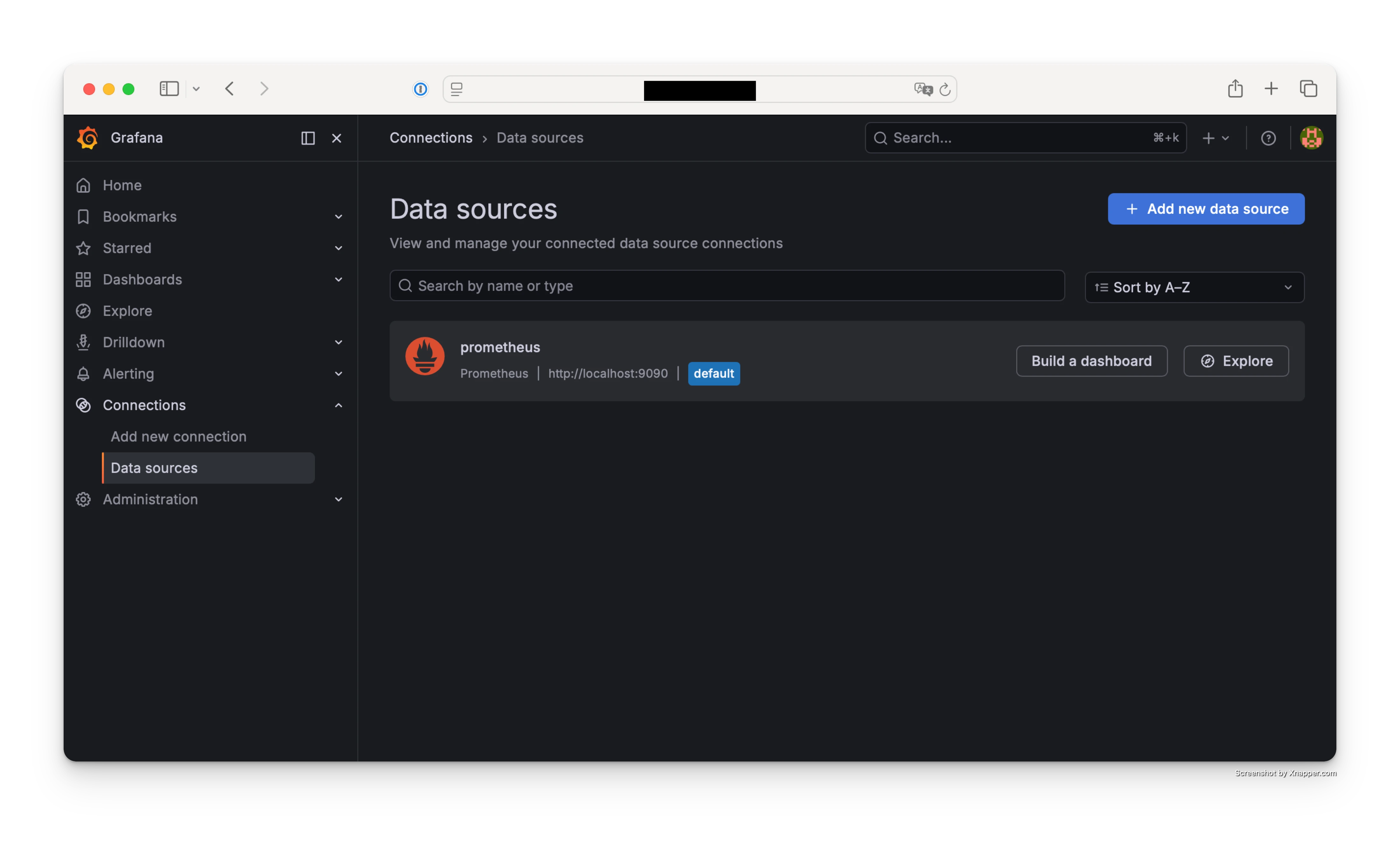 Screenshot konfigurasi Data Source Prometheus