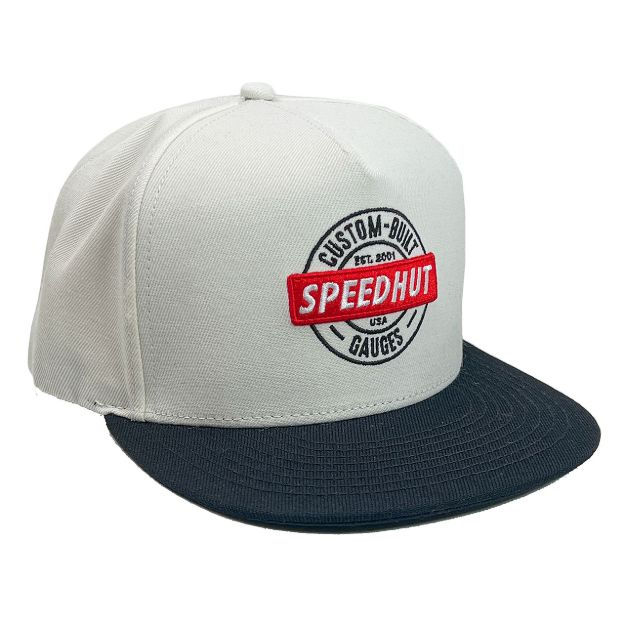 Picture of Flat Brim Hat | White | Speedhut Patch Logo