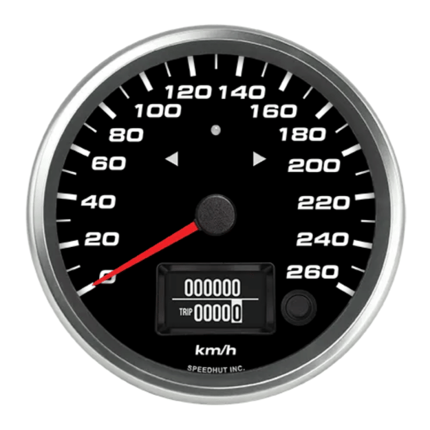 Picture of 4-1/2" Programmable Speedometer + TS/HB | 260 km/h (Metric)