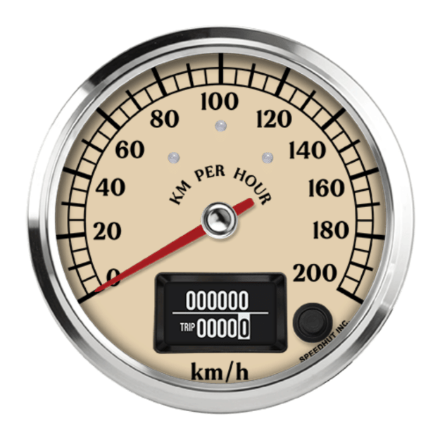 Picture of 4" GPS Speedometer + TS/HB | 200 km/h | Antique Design