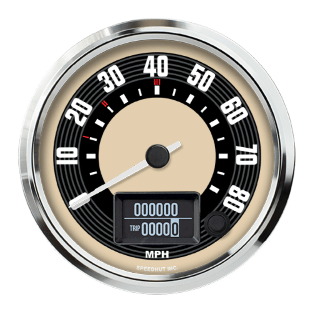 Picture of 4-1/2" GPS Speedometer | 80 MPH | VW Design, Beige