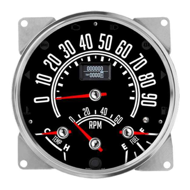 Picture of 5-1/2" Jeep CJ Gauge Set | 90 MPH GPS Speedometer + 6K RPM Tachometer