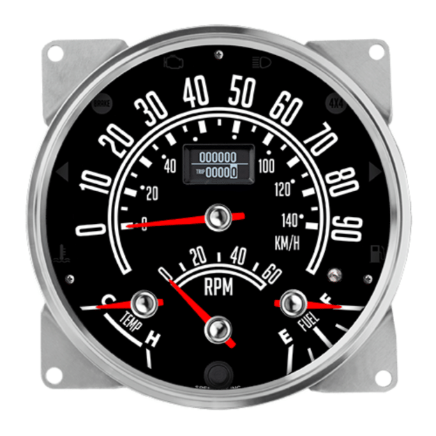 Picture of 5-1/2" Jeep CJ Gauge Set | 90 MPH + 140 km/h GPS Speedometer + 6K RPM Tachometer