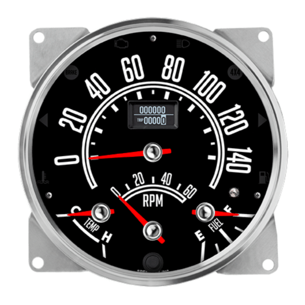 Picture of 5-1/2" Jeep CJ Gauge Set | 140 km/h GPS Speedometer + 6K RPM Tachometer