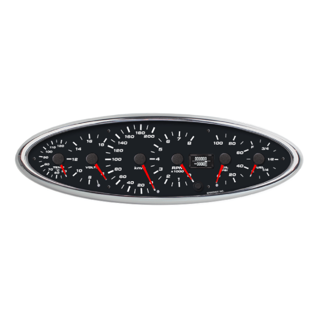Picture of Legends ICON 6-in-1 Gauge Cluster | GPS Speedometer + Tachometer, Temp, Volts, Oil Pressure, Fuel Level | Metric