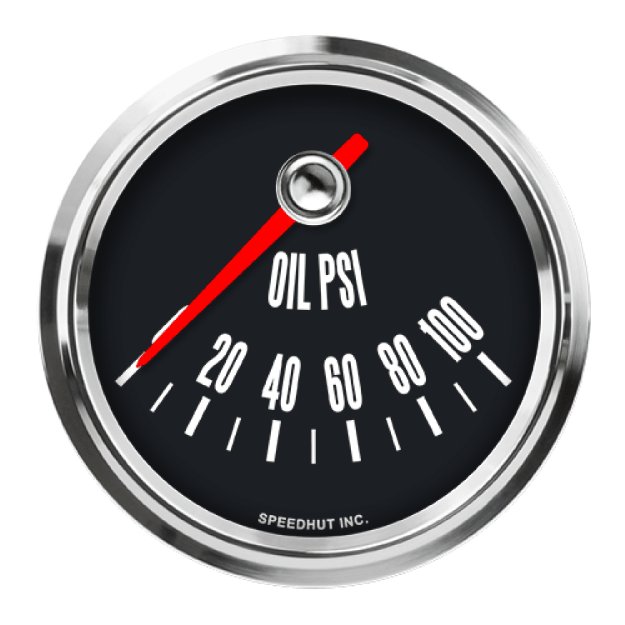 Picture of 2-5/8" Oil Pressure Gauge | 0-100 PSI 90 Degree Sweep | Ford Mustang Design