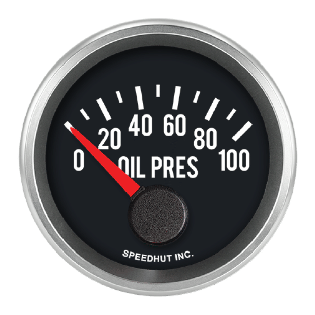 Picture of 2-1/16" Oil Pressure Gauge | 0-100 PSI 90° Sweep | Chevy Truck Design