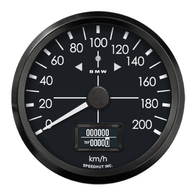 Picture of 3-3/8" GPS Speedometer with Remote Button + TS/HB | 200 km/h | BMW Design