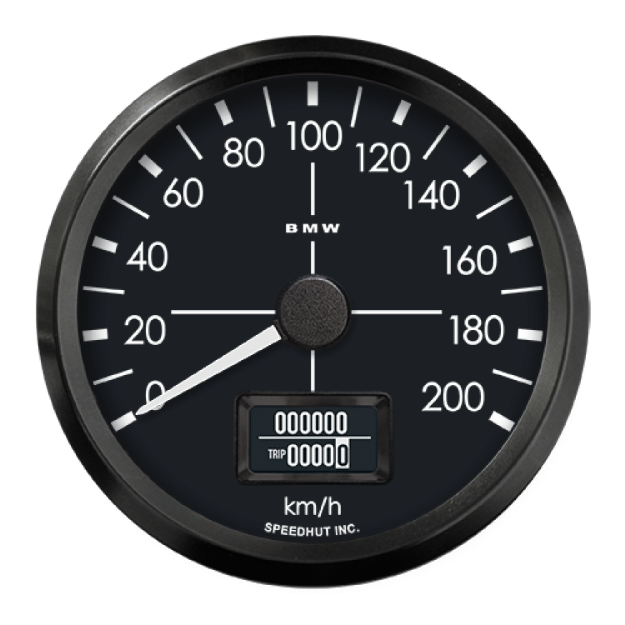 Picture of 3-3/8" GPS Speedometer with Remote Button | 200 km/h | BMW Design