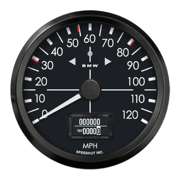 Picture of 3-3/8" GPS Speedometer with Remote Button + TS/HB | 120 MPH | BMW Design