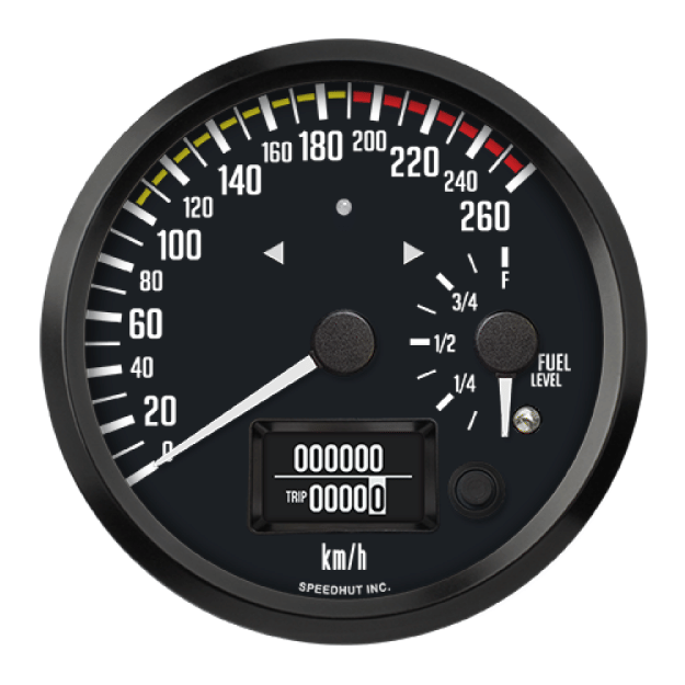 Picture of 4-1/2" Dual GPS Speedometer + Fuel Level + TS/HB | 260 km/h / E-F | Datsun Z