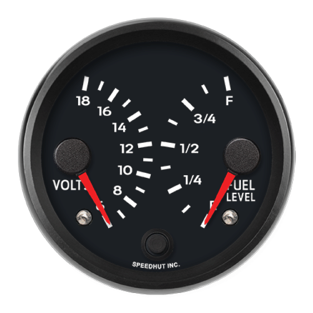 Picture of 3-3/8" Dual Gauge | Volts + Fuel Level | Porsche Design
