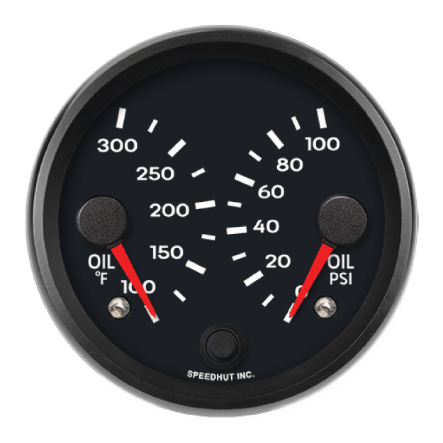 Picture of 3-3/8" Dual Gauge | Oil Temperature + Oil Pressure | Porsche Design
