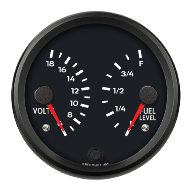 Picture of 4" Dual Gauge | Volts + Fuel Level | Porsche Design