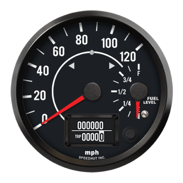 Picture of 4" Dual GPS Speedometer + Fuel Level  + TS/HB | 120 MPH / E-F | Datsun 510 Design