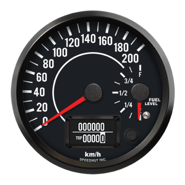 Picture of 4" Dual GPS Speedometer + Fuel Level | 200 km/h / E-F | Datsun 510 Design