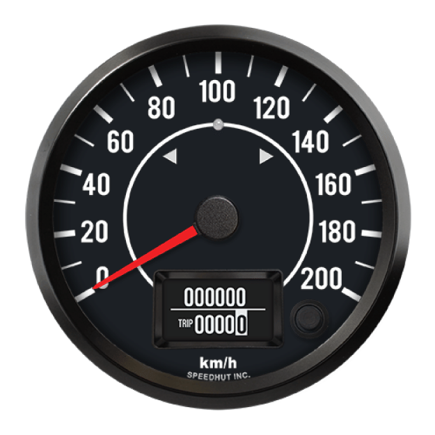 Picture of 4" GPS Speedometer + TS/HB | 200 km/h Metric | Datsun 510 Design