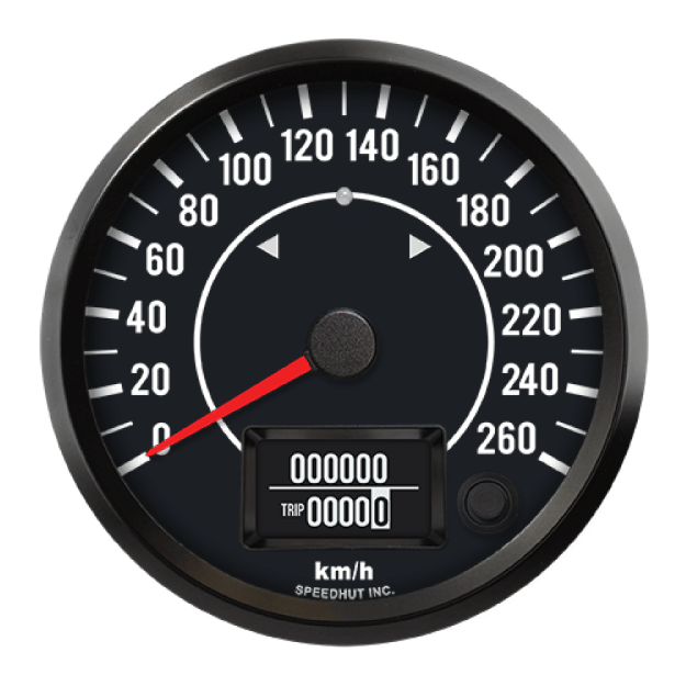 Picture of 4" Programmable Speedometer + TS/HB | 260 km/h Metric | Datsun 510 Design