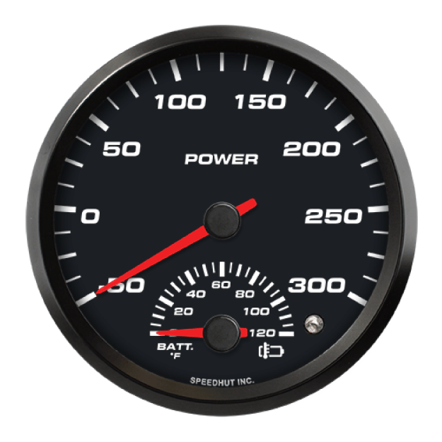 Picture of 4" EV CAN-Bus Dual Gauge | Power -50 to 300 + Battery Temp 0-120F with Warning | AEM