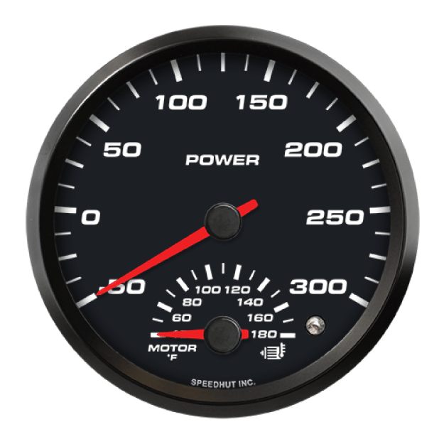 Picture of 4" EV CAN-Bus Dual Gauge | Power -50 to 300 + Motor Temp 40-180F with Warning | AEM