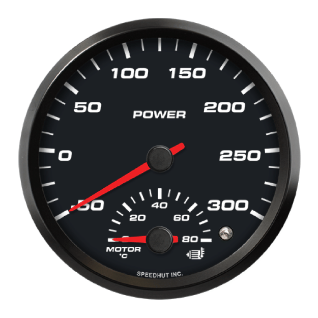 Picture of 4" EV CAN-Bus Dual Gauge | Power -50 to 300 + Motor Temp 0-80C with Warning | AEM