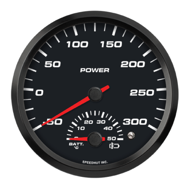 Picture of 4-1/2" EV CAN-Bus Dual Gauge | Power -50 to 300 + Battery Temp 0-50C with Warning | AEM