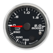 Picture of 2-5/8" Boost/Vac Gauge | 750 mmHg to 2.0 Bar | Warning Light