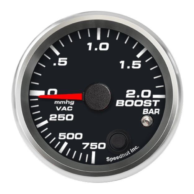 Picture of 2-5/8" Boost/Vac Gauge | 750 mmHg to 2.0 Bar | Warning Light