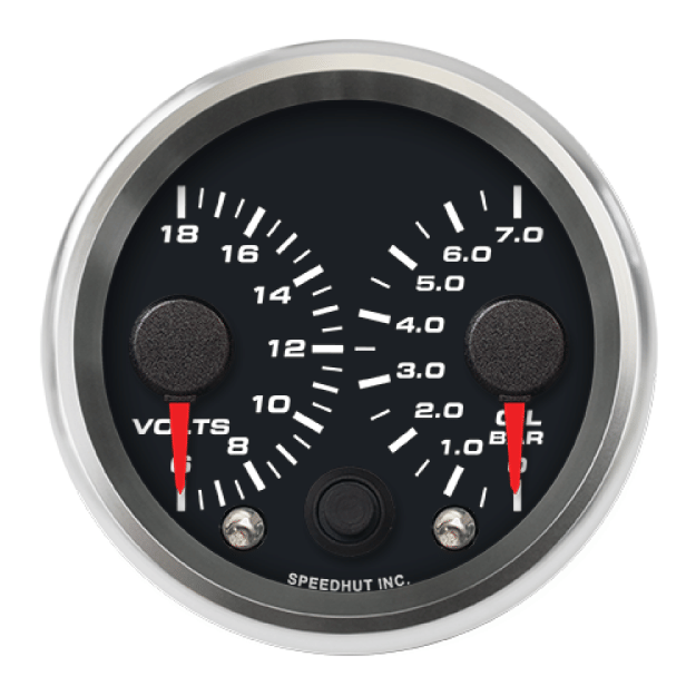 Picture of 2-5/8" Dual Gauge | Volt + Oil Pressure (Bar)