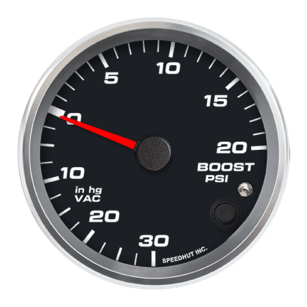 Picture of 3-3/8" Boost/Vac Gauge | 30 inHg to 20 PSI | Warning Light