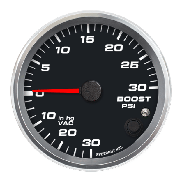 Picture of 3-3/8" Boost/Vac Gauge | 30 inHg to 30 PSI | Warning Light