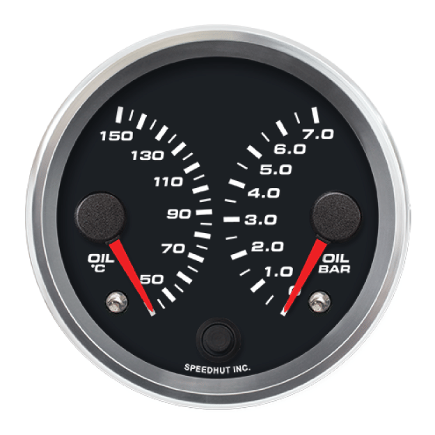 Picture of 3-3/8" Dual Gauge | Oil Temp + Oil Pressure (Celsius)