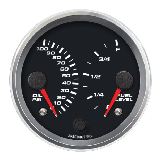 Picture of 3-3/8" Dual Gauge | Oil Pressure + Fuel Level