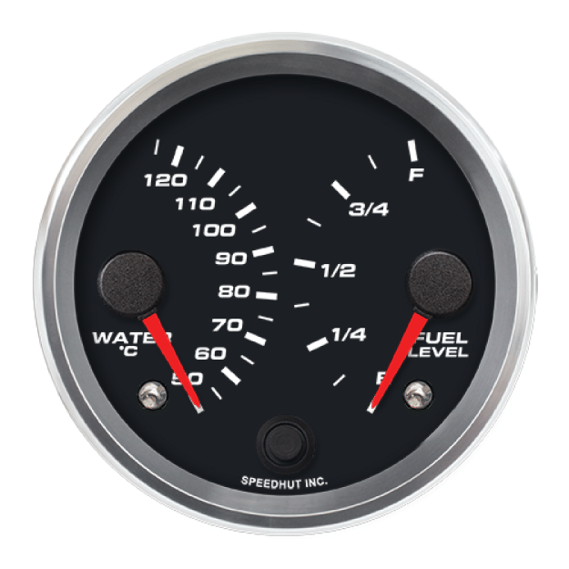 Picture of 3-3/8" Dual Gauge | Water Temp + Fuel Level (Celsius)