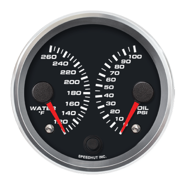 Picture of 3-3/8" Dual Gauge | Water Temp + Oil Pressure