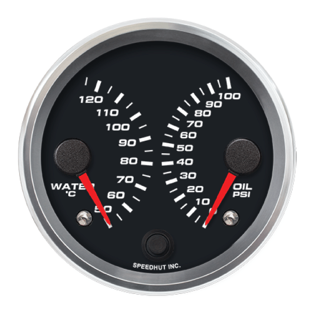Picture of 3-3/8" Dual Gauge | Water Temp + Oil Pressure (Celsius)