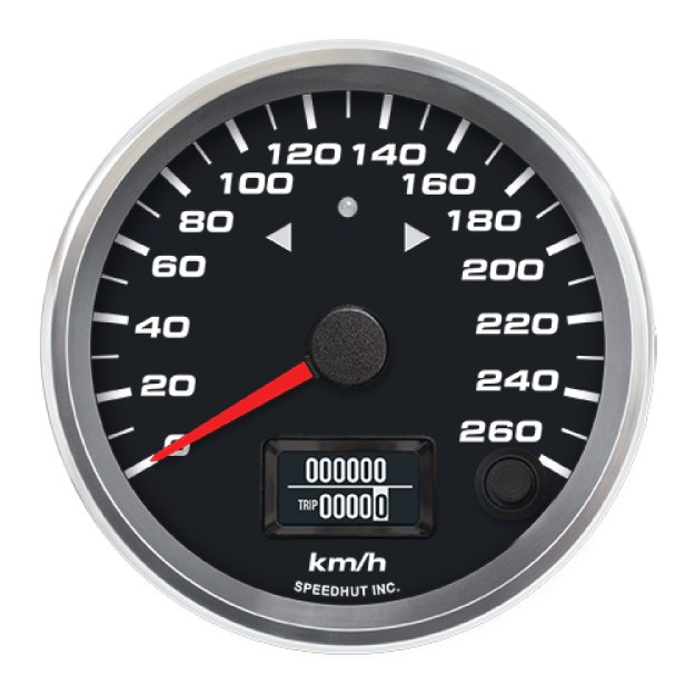 Picture of 3-3/8" Programmable Speedometer + TS/HB | 260 km/h (Metric)