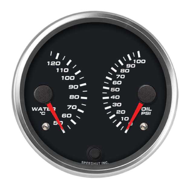 Picture of 4" Dual Gauge | Celsius Water Temp + Oil Pressure