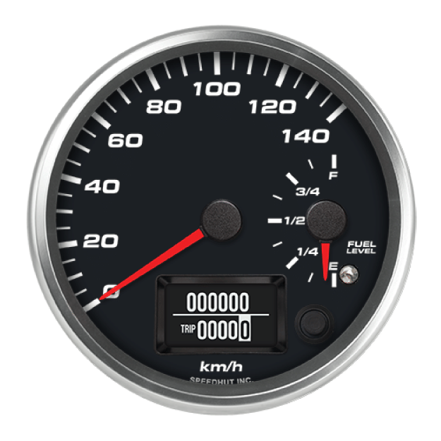 Picture of 4" Dual GPS Speedometer + Fuel Level | 140 km/h / E-F