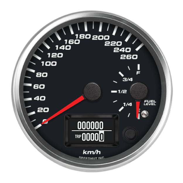 Picture of 4" Dual GPS Speedometer + Fuel Level | 260 km/h / E-F