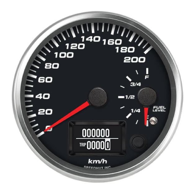 Picture of 4" Dual GPS Speedometer + Fuel Level | 200 km/h / E-F