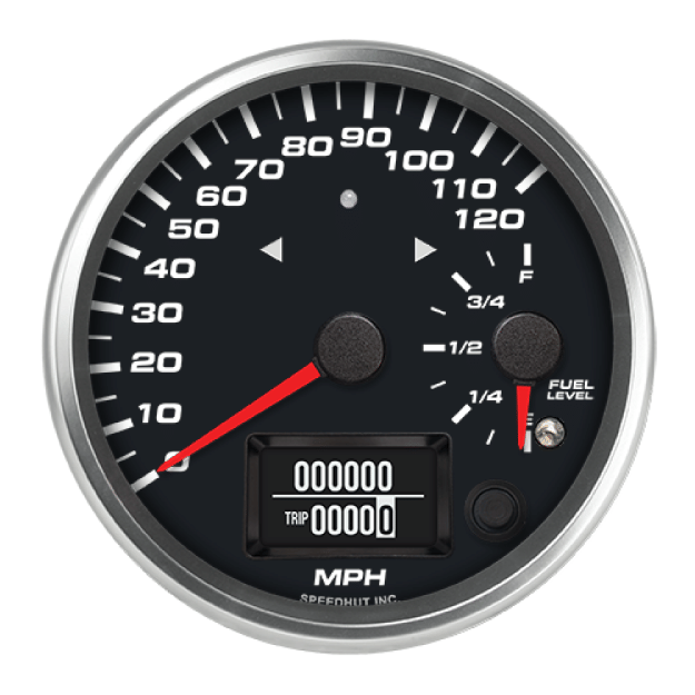 Picture of 4" Dual GPS Speedometer + Fuel Level + TS/HB | 120 MPH / E-F