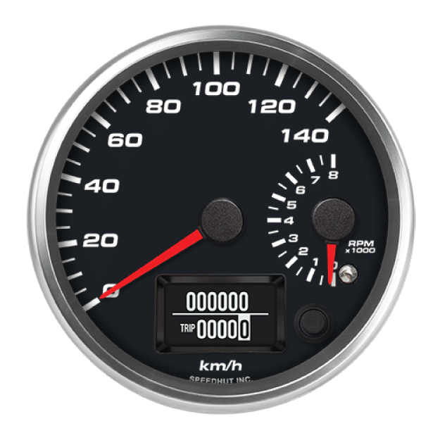 Picture of 4" Dual GPS Speedometer + Tachometer | 140 km/h / 8K RPM