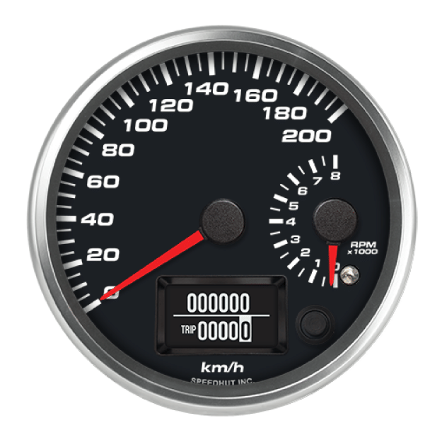 Picture of 4" Dual GPS Speedometer + Tachometer | 200 km/h / 8K RPM