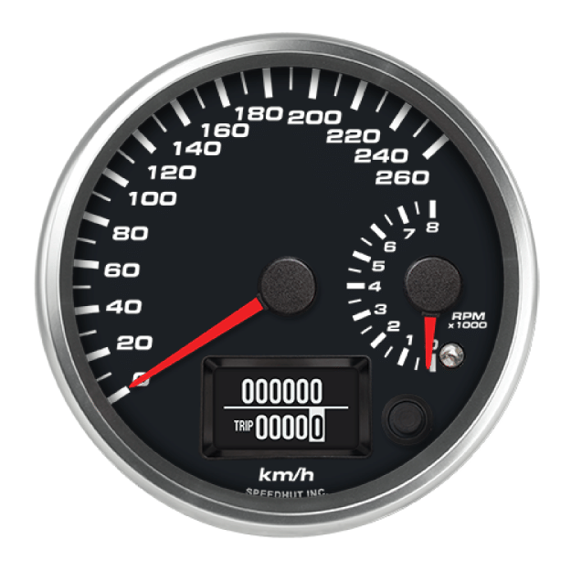 Picture of 4" Dual GPS Speedometer + Tachometer | 260 km/h / 8K RPM
